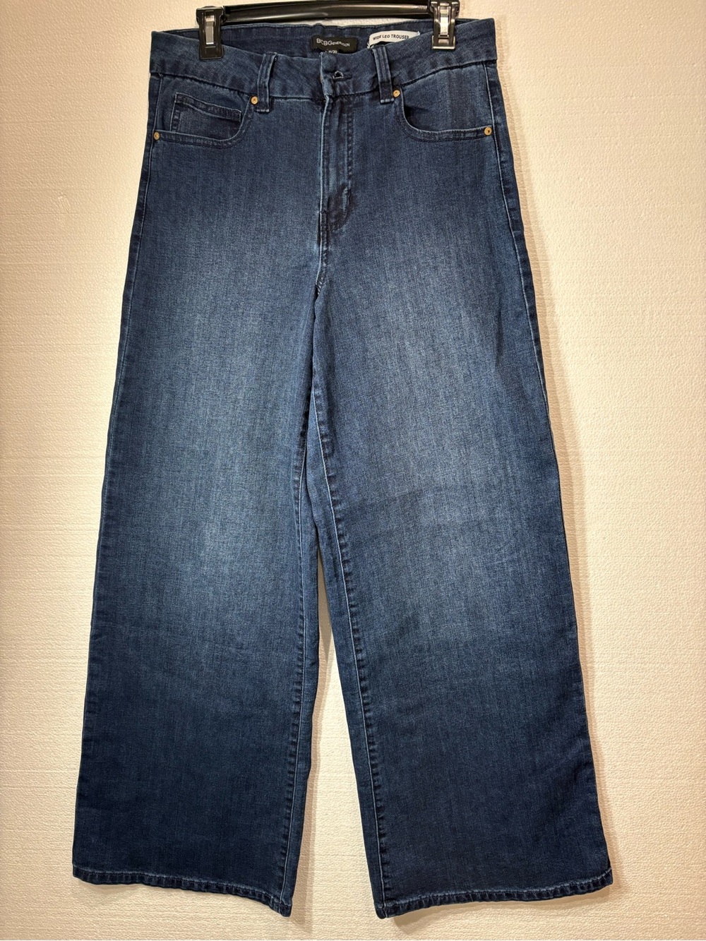 BCBGeneration High Waist Wide Leg Deep Blue Denim Trouser Jean, size 11/30
NWOT